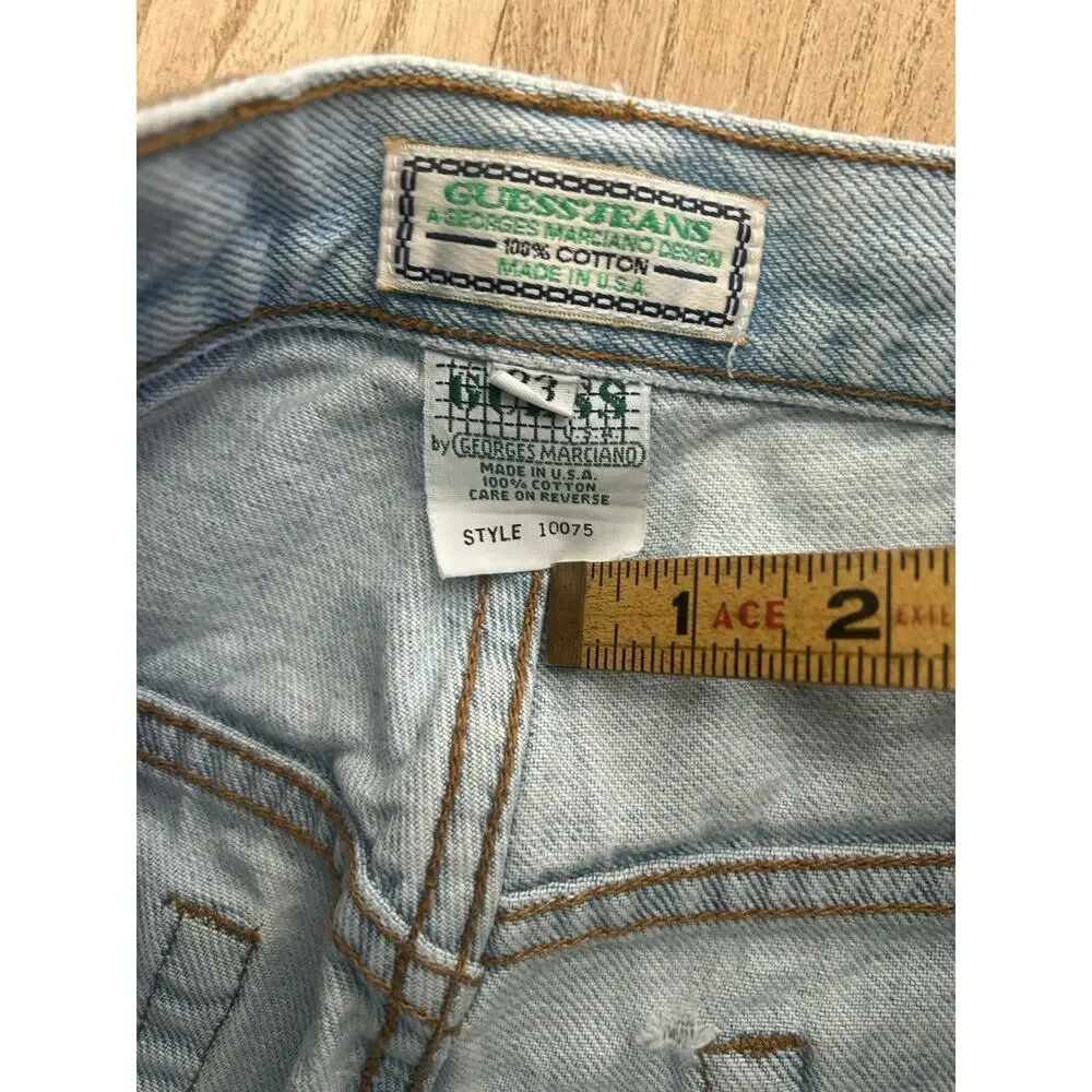 Vintage Guess Jeans W32 L32 Denim 90s Button Zip Relaxed Made USA